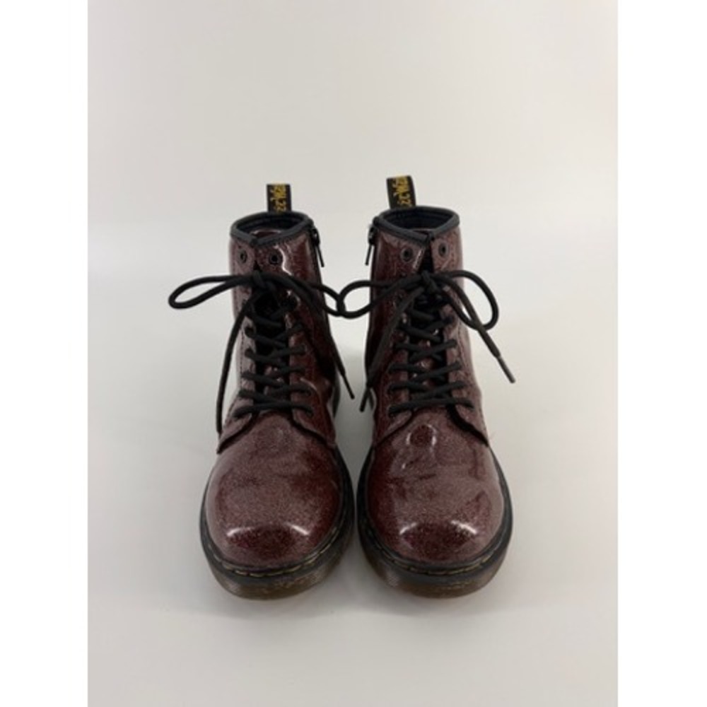 Dr. Martens 1460 Glitter J Boots Burgundy Wine Red Sparkle Kids US4 1460GLITTERJ